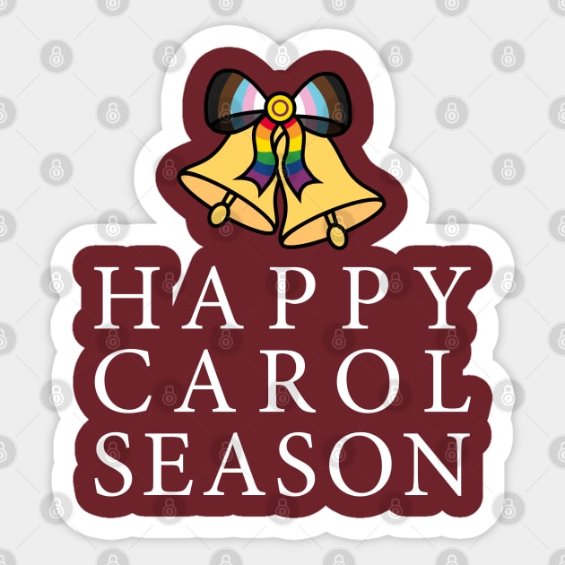 Happy Carol Season Pride Rainbow Jingle Bell- Queer Fun Christmas Sticker by CottonGarb